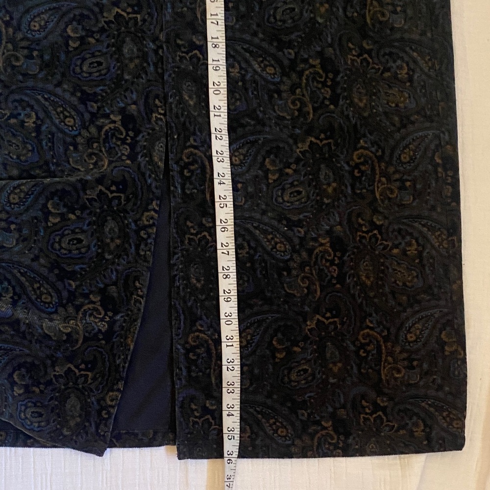 Eddie Bauer 100%Cotton  Dark Blue Paisley Pencil Skirt - Picture 11 of 12